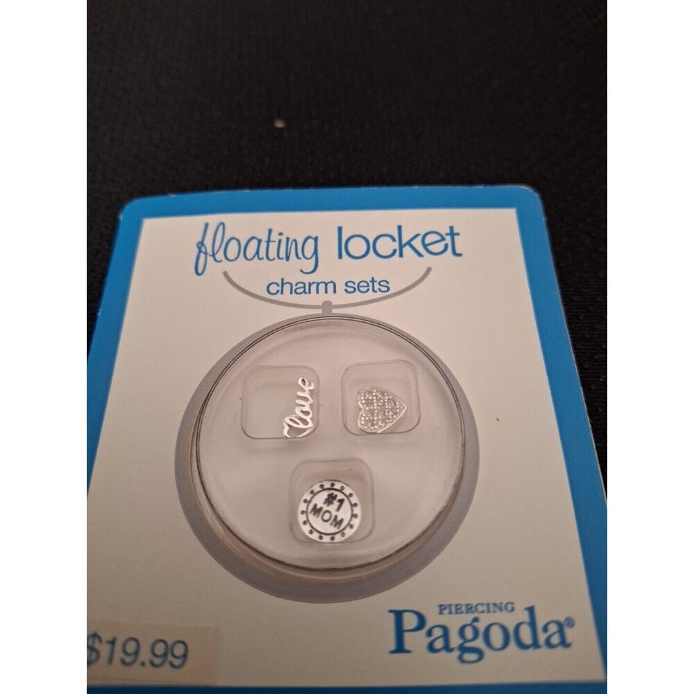 Pagoda #1 MOM Floating Locket HEART Sequin Pendant 20" Chain CHOOSE